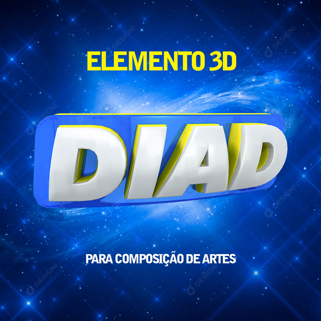 Dia D Selo 3D Para Composição PSD + PNG Transparente