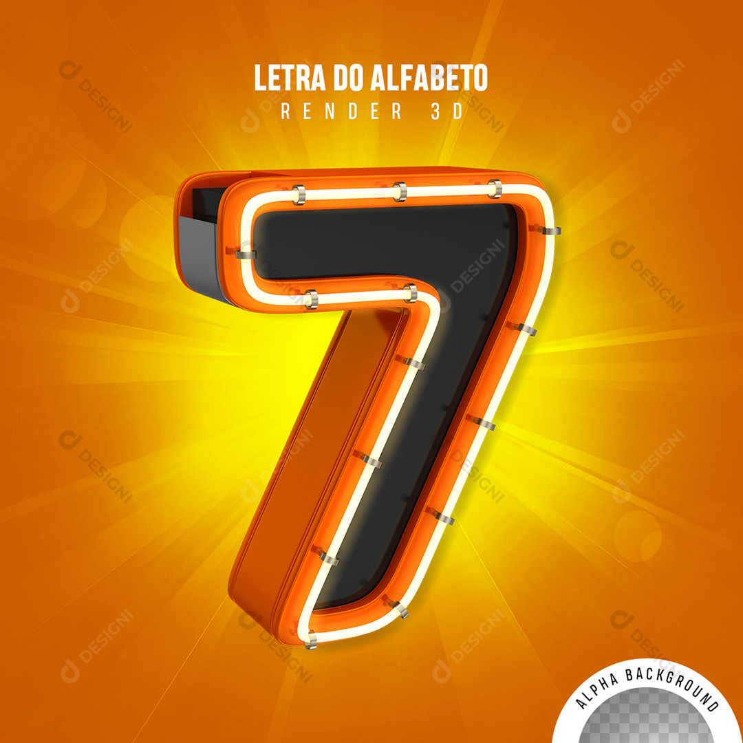 Número 7 Elemento 3D PNG Transparente Sem Fundo