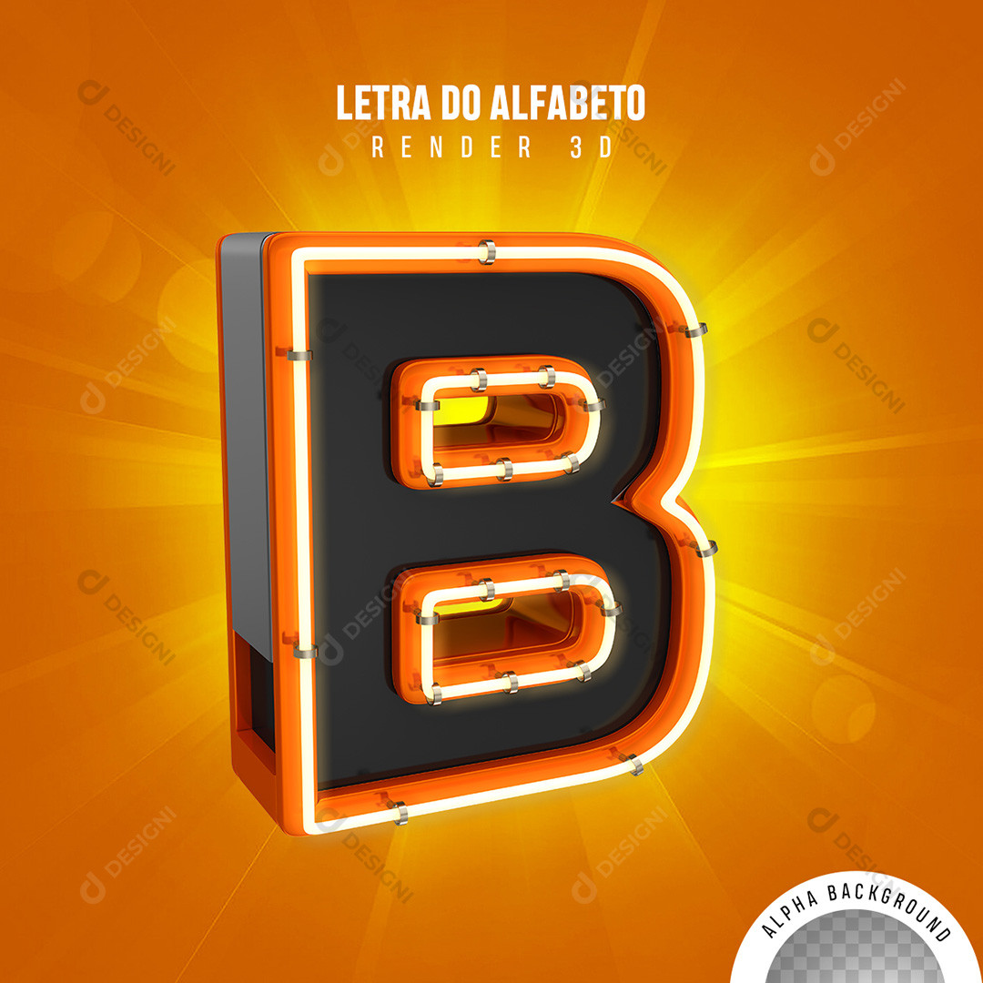 Letra B Alfabeto Elementos 3D PNG Transparente Sem Fundo