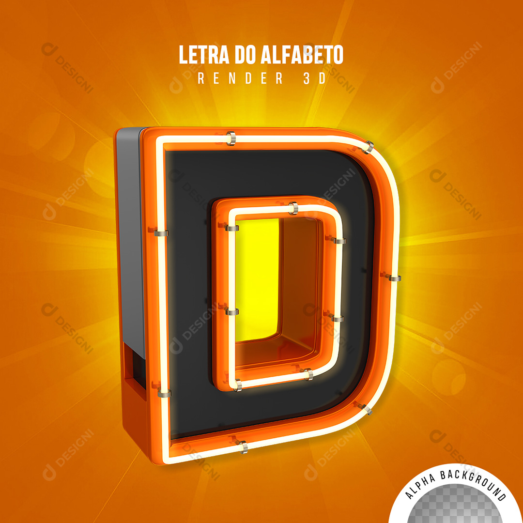 Letra D Alfabeto Elementos 3D PNG Transparente Sem Fundo