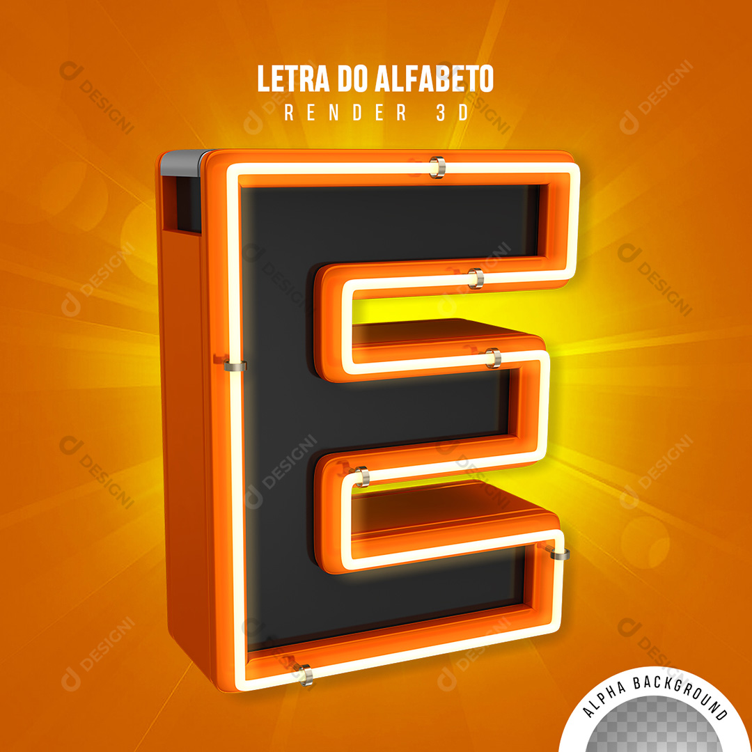 Letra E Alfabeto Elementos 3D PNG Transparente Sem Fundo