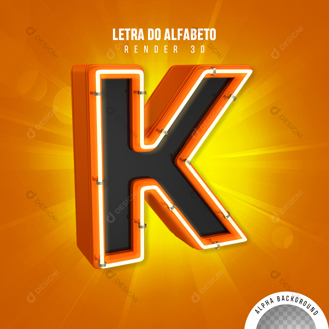 Letra K Alfabeto Elementos 3D PNG Transparente Sem Fundo