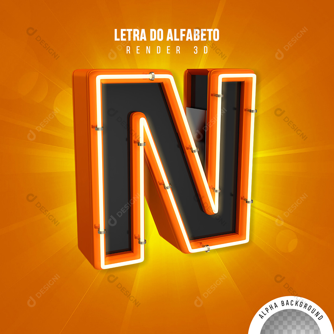 Letra N Alfabeto Elementos 3D PNG Transparente Sem Fundo