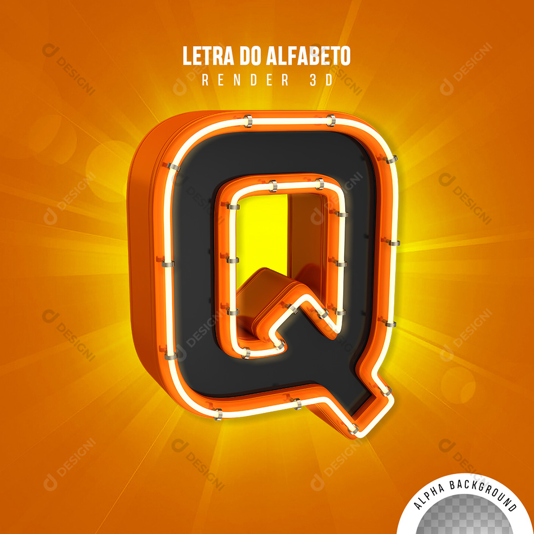 Letra Q Alfabeto Elementos 3D PNG Transparente Sem Fundo