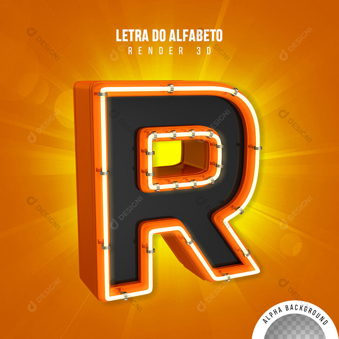 Letra R Alfabeto Elementos 3D PNG Transparente Sem Fundo