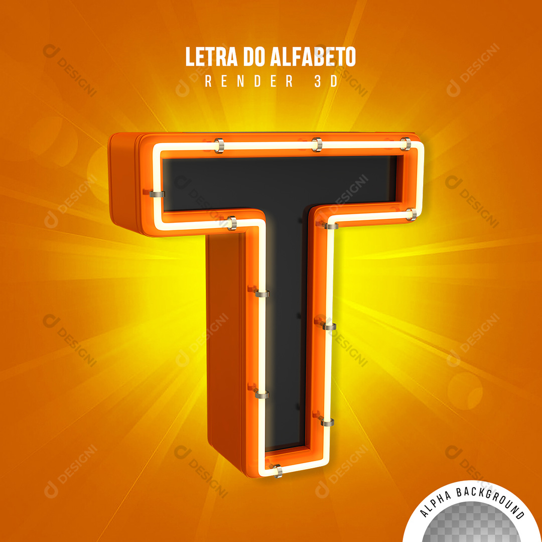 Letra T Alfabeto Elementos 3D PNG Transparente Sem Fundo