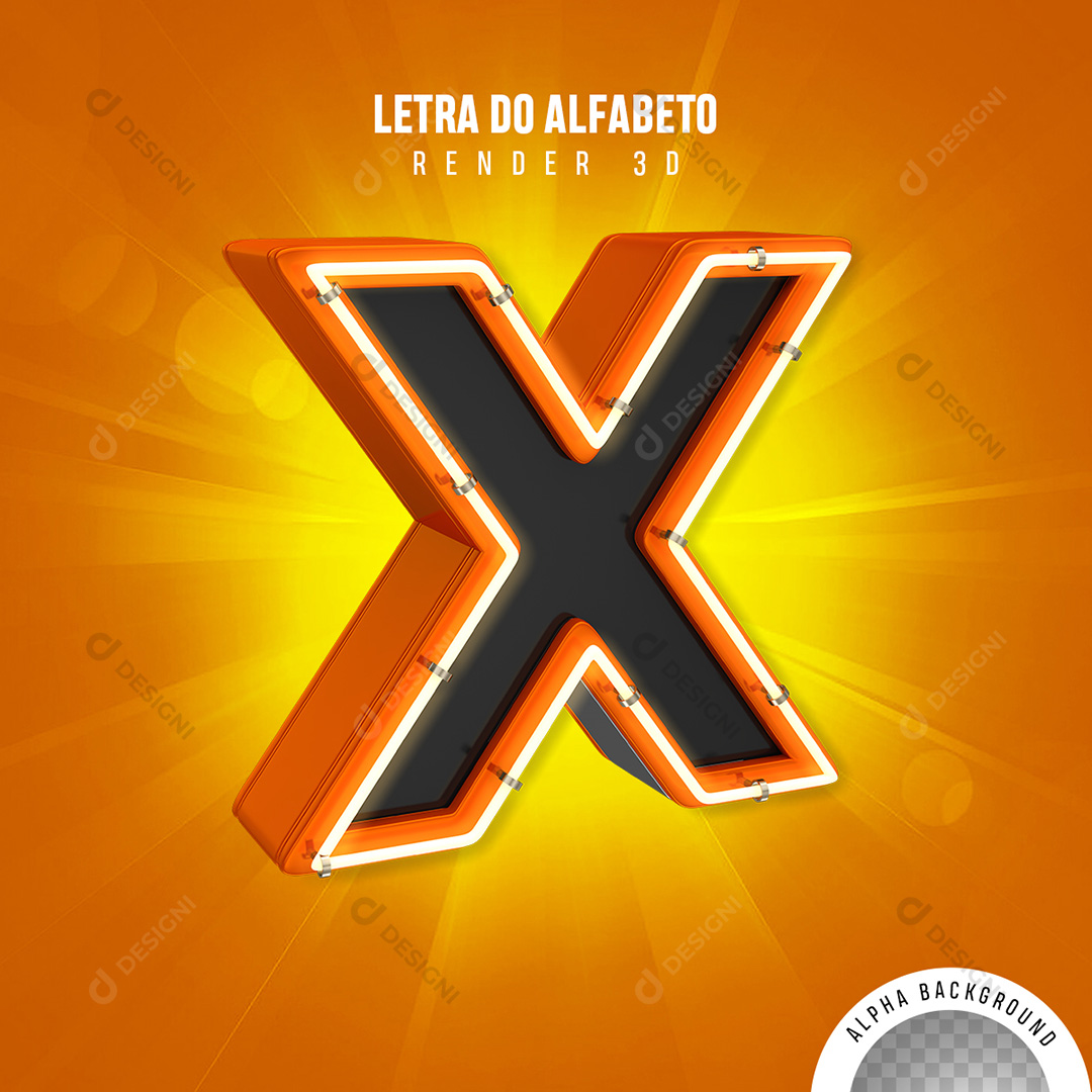 Letra X Alfabeto Elementos 3D PNG Transparente Sem Fundo