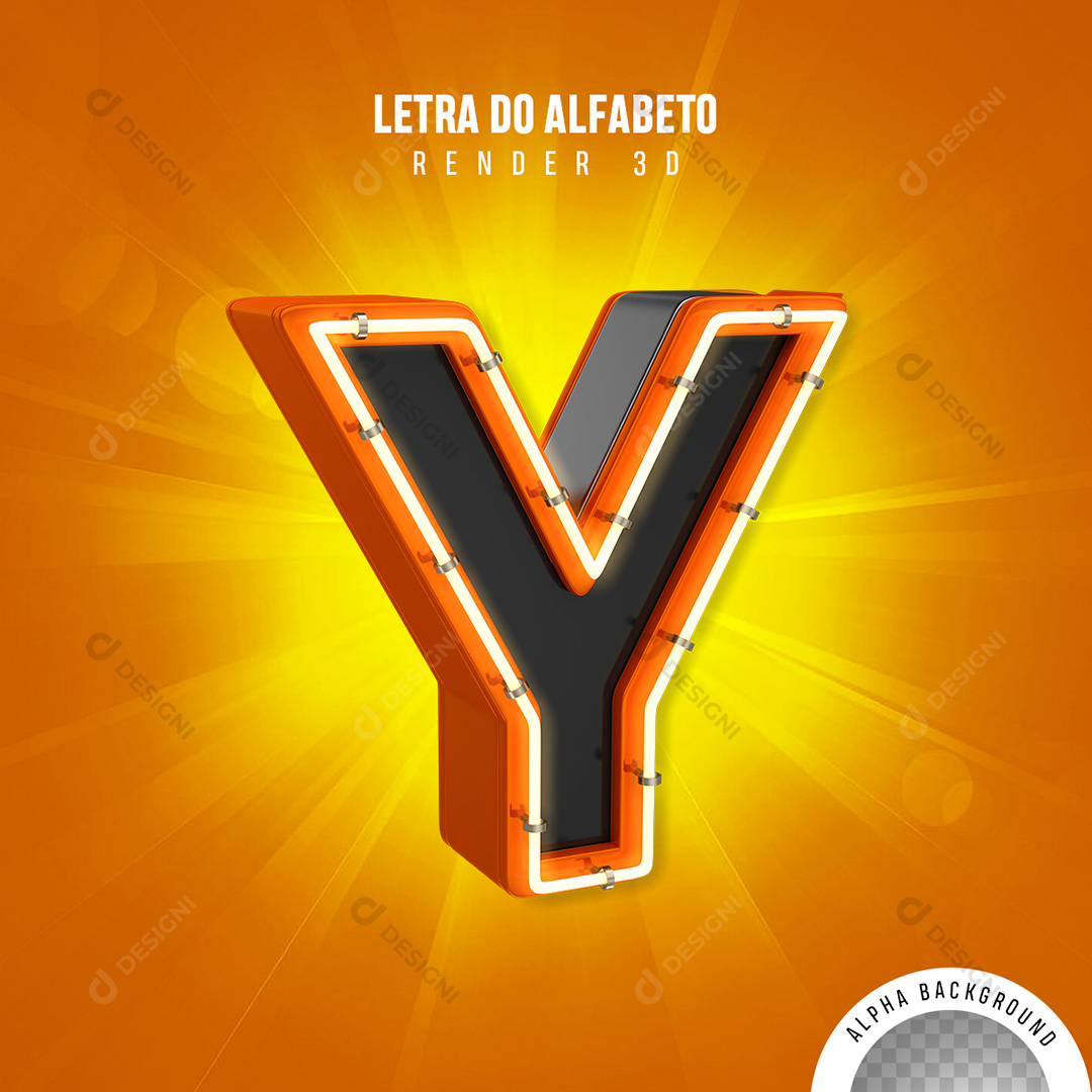 Letra Y Alfabeto Elementos 3D PNG Transparente Sem Fundo