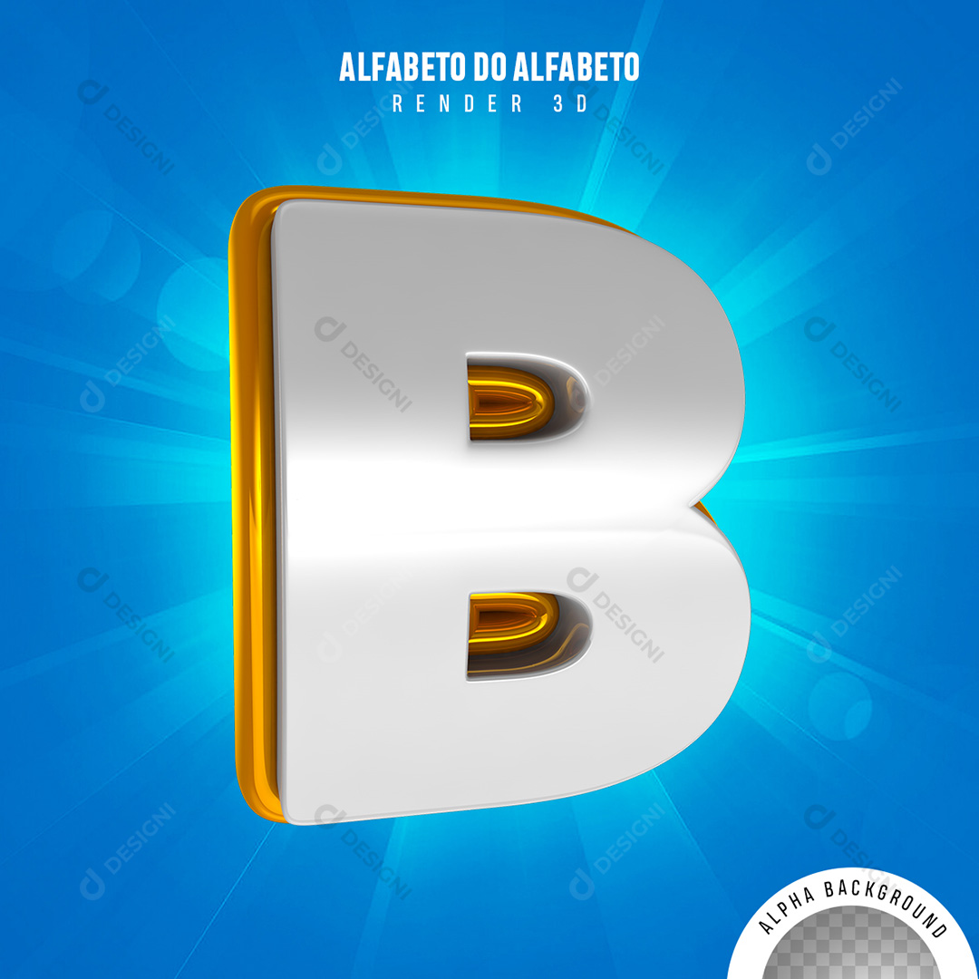 Letra B Alfabeto Elementos 3D PNG Transparente Sem Fundo