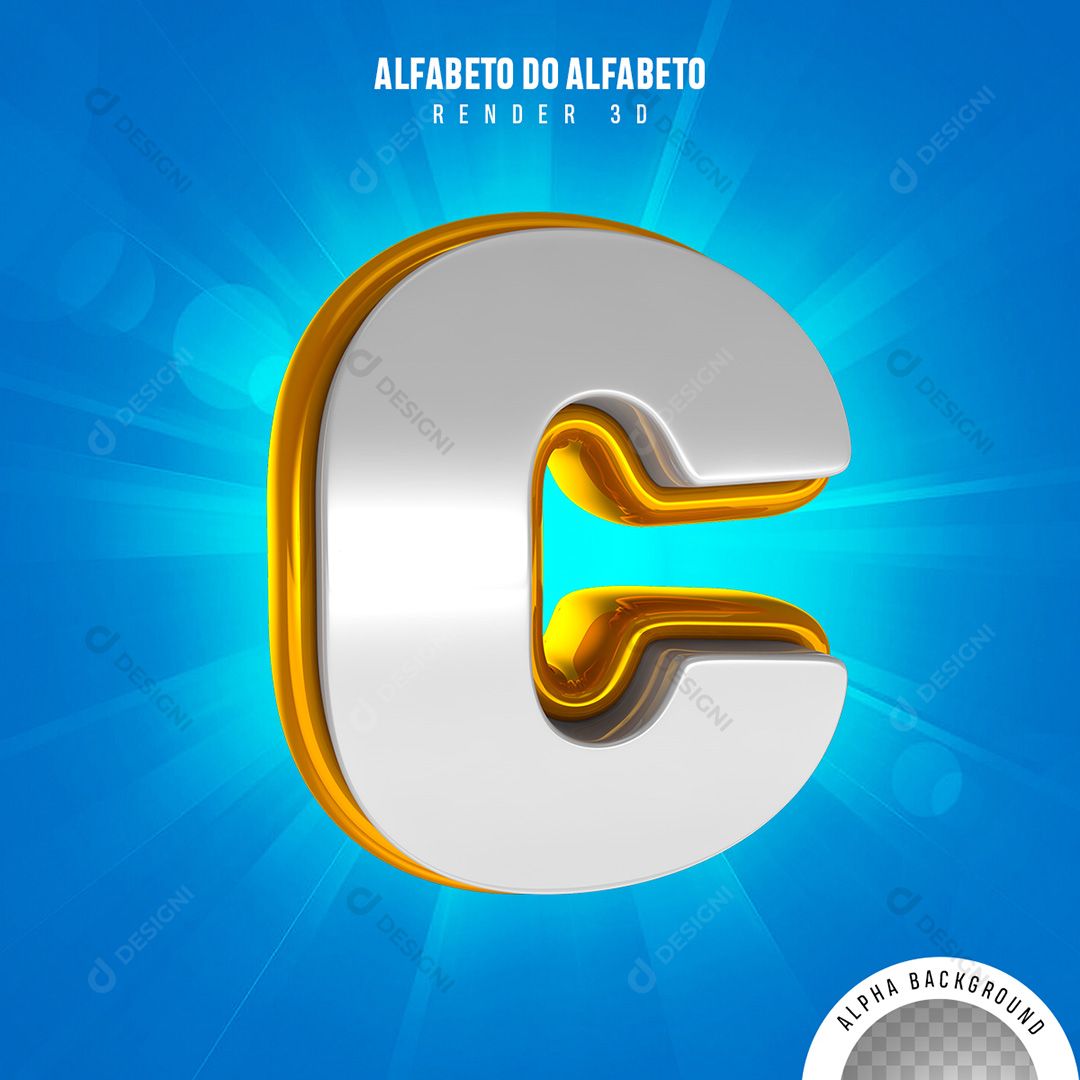 Letra C Alfabeto Elementos 3D PNG Transparente Sem Fundo