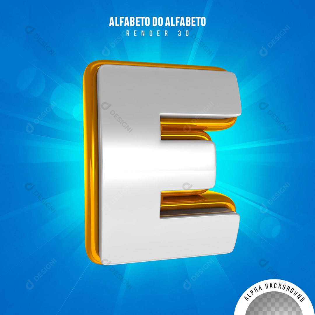 Letra E Alfabeto Elementos 3D PNG Transparente Sem Fundo