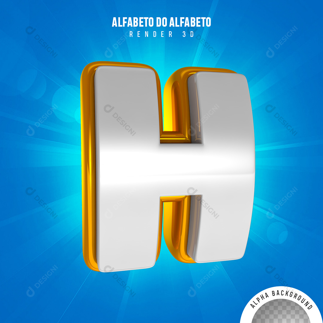 Letra H Alfabeto Elementos 3D PNG Transparente Sem Fundo