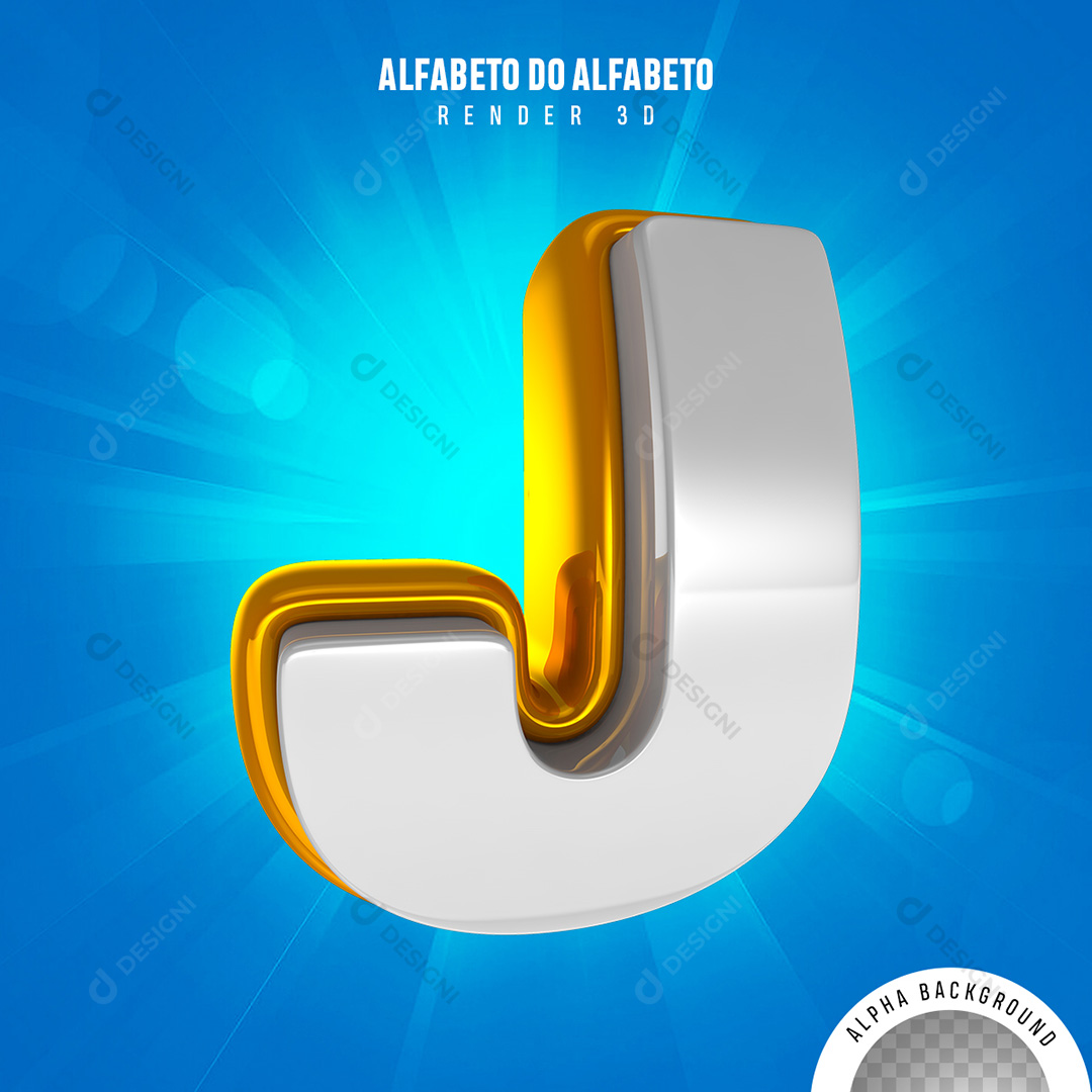 Letra J Alfabeto Elementos 3D PNG Transparente Sem Fundo