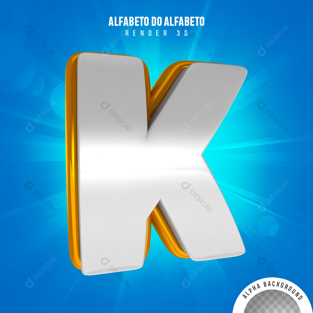 Letra K Alfabeto Elementos 3D PNG Transparente Sem Fundo