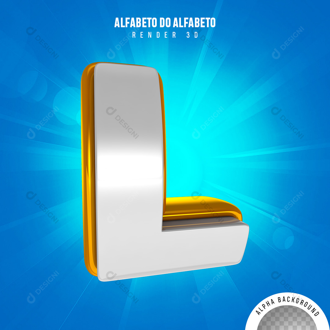 Letra L Alfabeto Elementos 3D PNG Transparente Sem Fundo