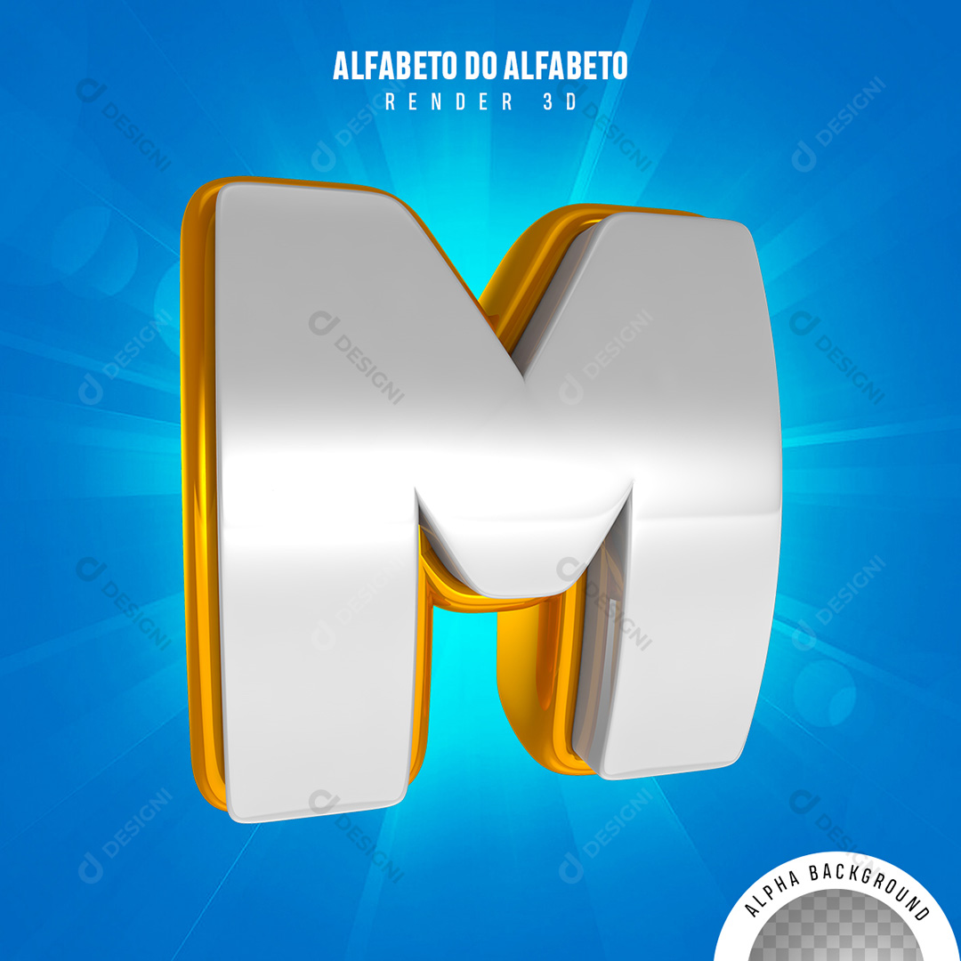 Letra M Alfabeto Elementos 3D PNG Transparente Sem Fundo