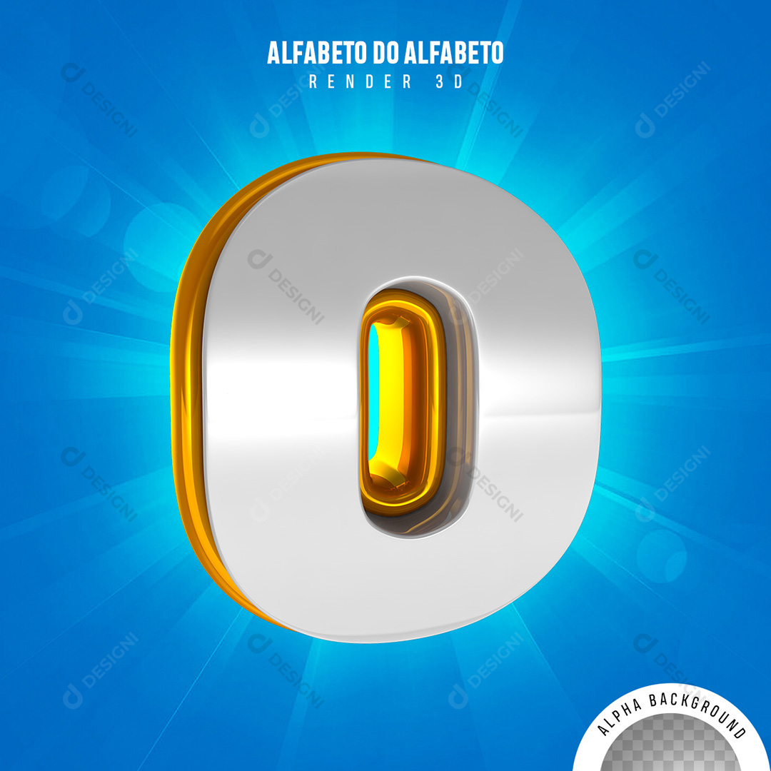 Letra O Alfabeto Elementos 3D PNG Transparente Sem Fundo