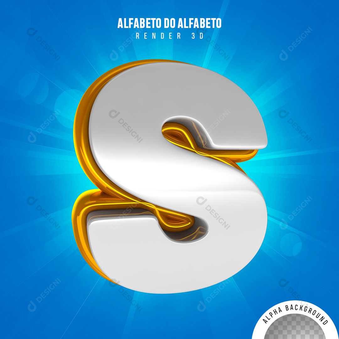 Letra S Alfabeto Elementos 3D PNG Transparente Sem Fundo