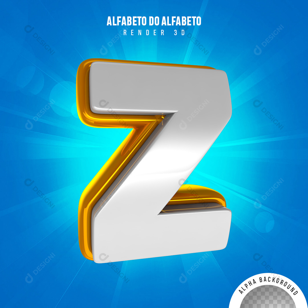 Letra Z Alfabeto Elementos 3D PNG Transparente Sem Fundo