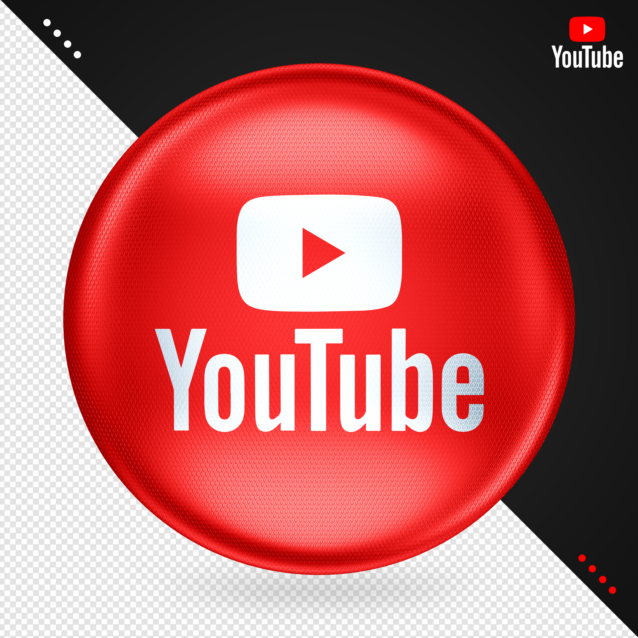 Logo Youtube em Ellipse Vermelha PNG Transparente