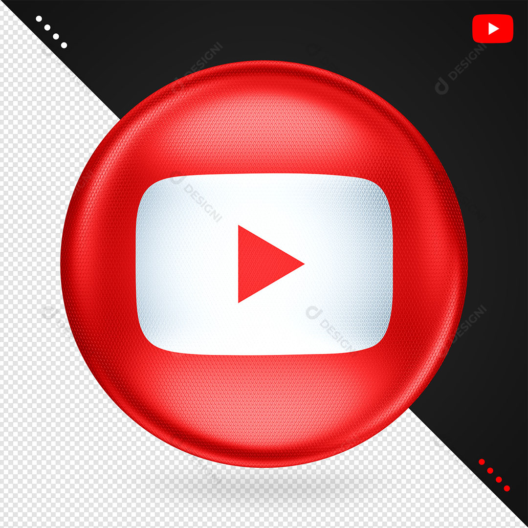 Logo Youtube na Ellipse Vermelha PNG Transparente