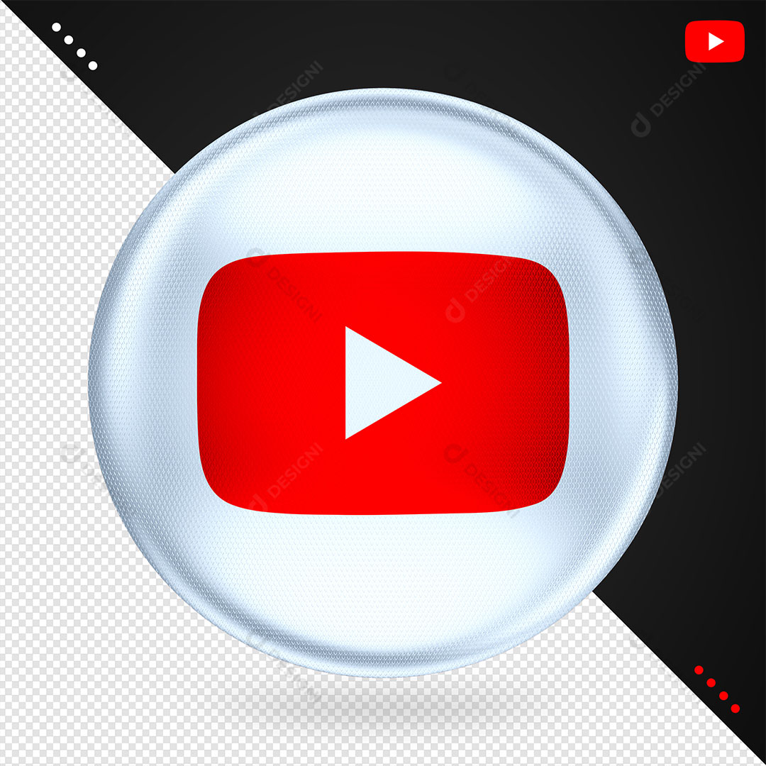 Youtube Music Elemento 3D Para Composição PNG Transparente