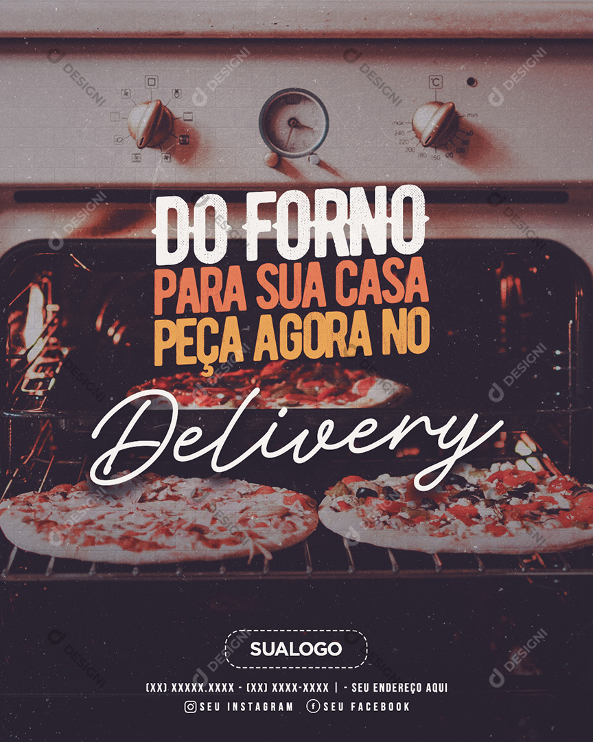 Pizza Pizzarias Do Forno Para Sua Casa Social Media PSD Editável Deliverys