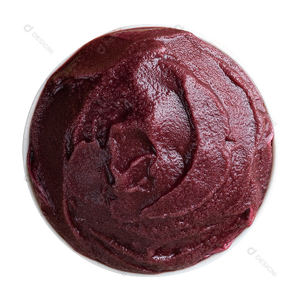 Tigela de Açaí Fundo Branco Visto de Cima