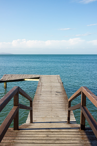 Deck na Praia com Bela Vista do Mar e da Natureza