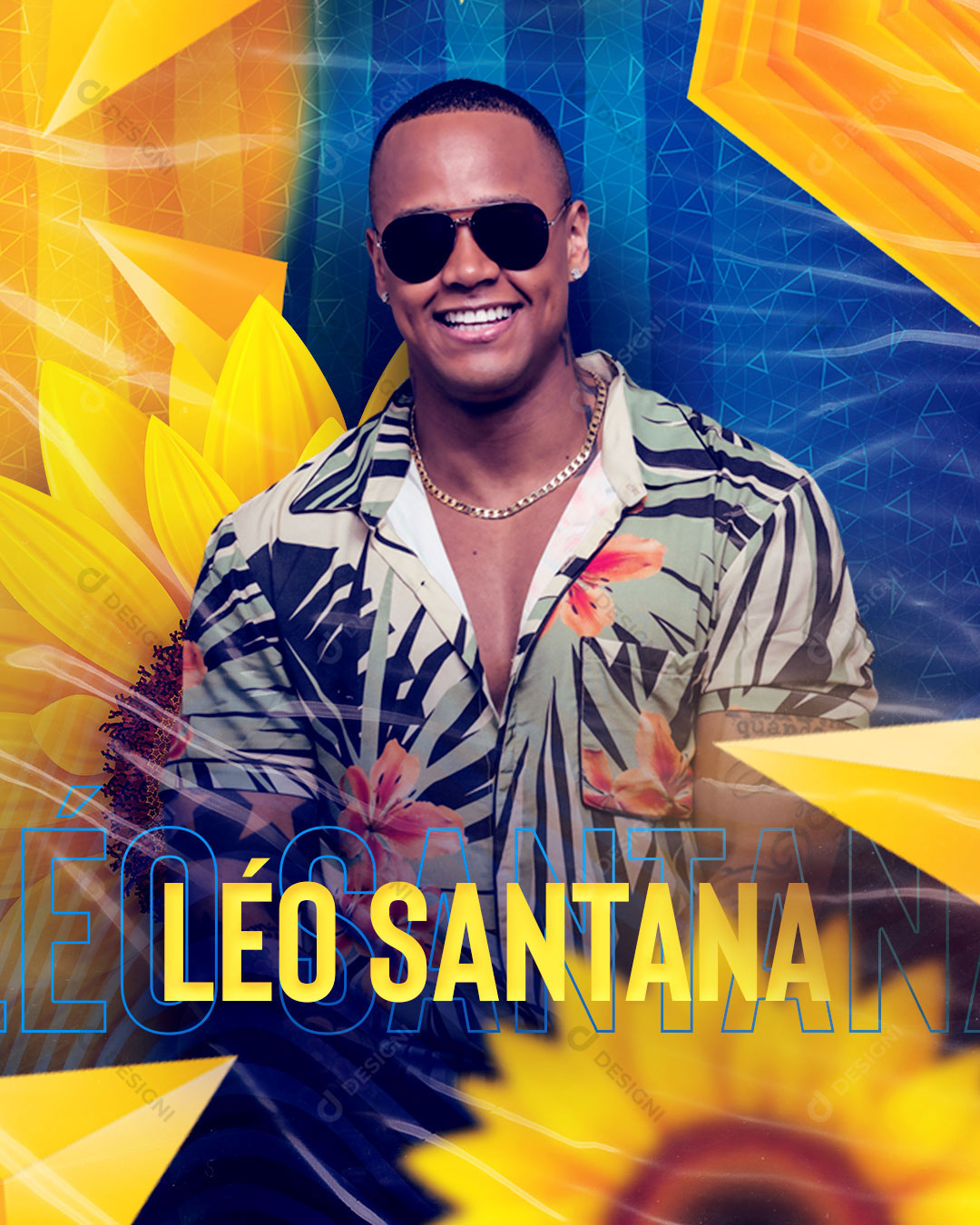 Flyer Show Evento Artista Léo Santana Social Media PSD Editável