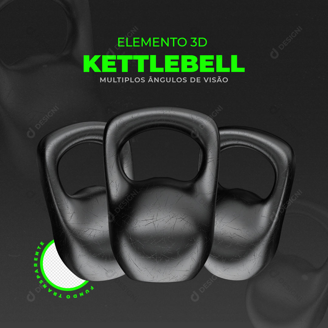 Kettlebel Elemento 3D Peso Academia PSD