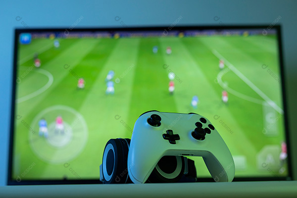 Jogo de Futebol com Controle de Videogame