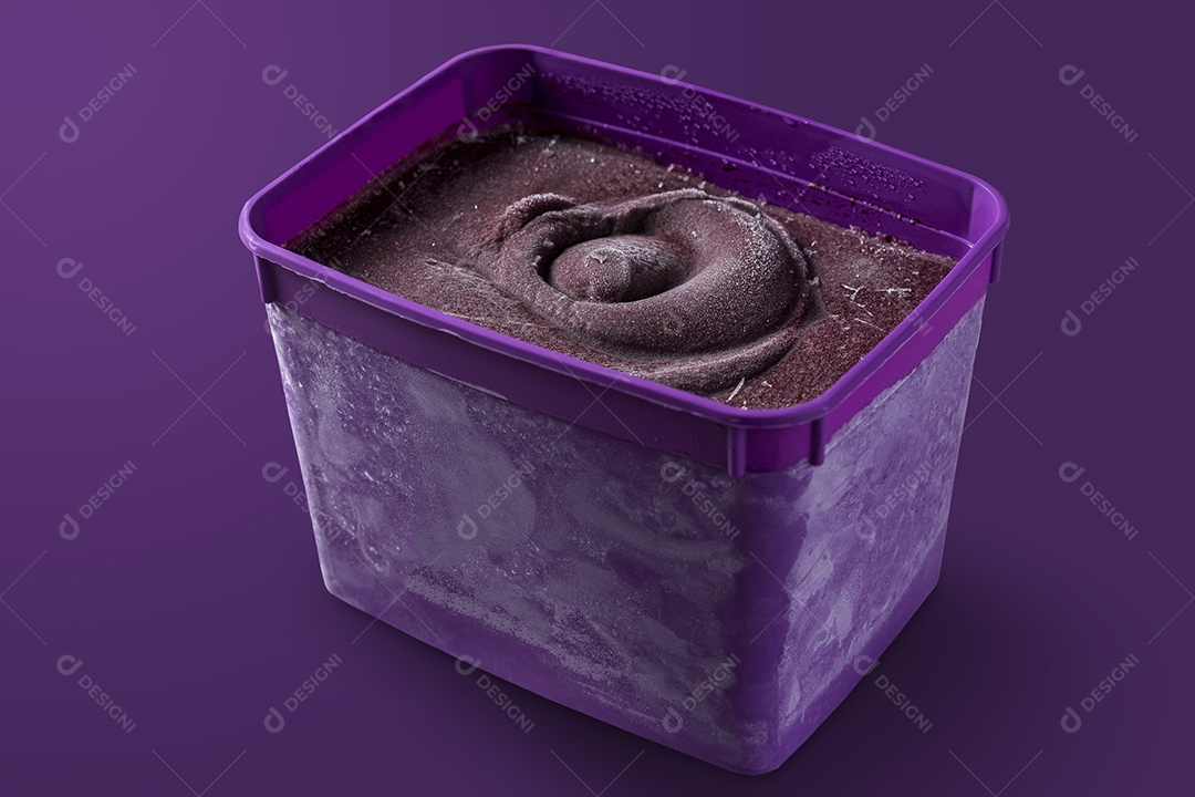 Pote de Sorvete de Açaí Fundo Roxo