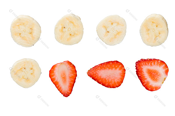 Bananas e Morangos Cortados