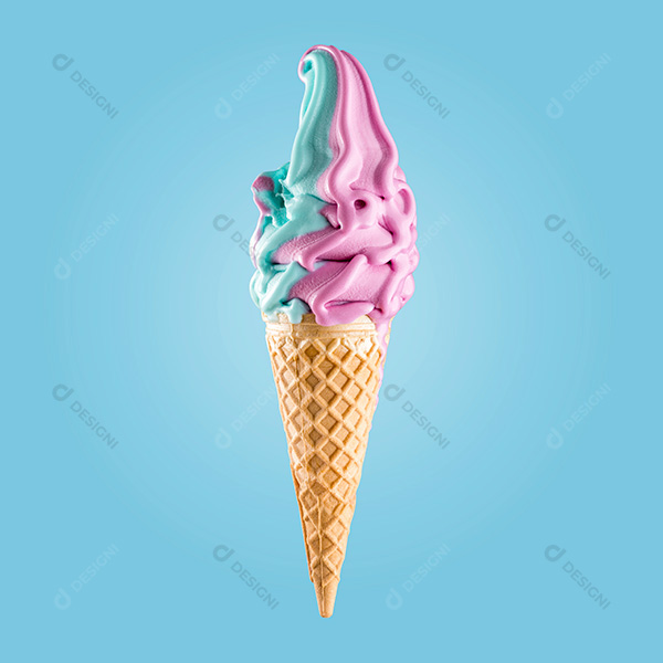 Sorvete de Casca com Fundo Azul