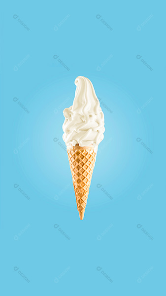 Sorvete de Casca com Fundo Azul