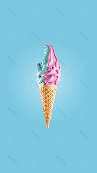 Sorvete de Casca com Fundo Azul