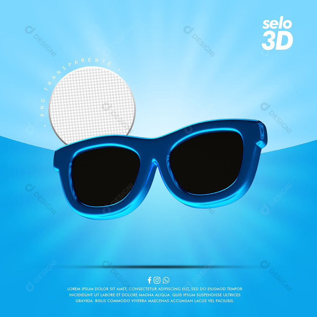 Elemento 3D Óculos Para Composição PSD