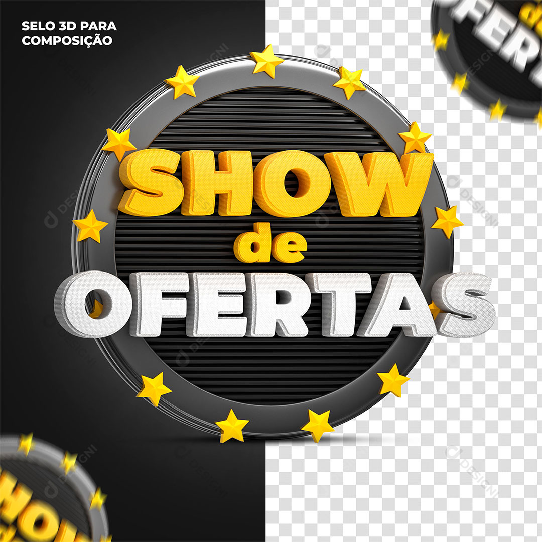 Show de Ofertas Selo 3D Para Composição PSD