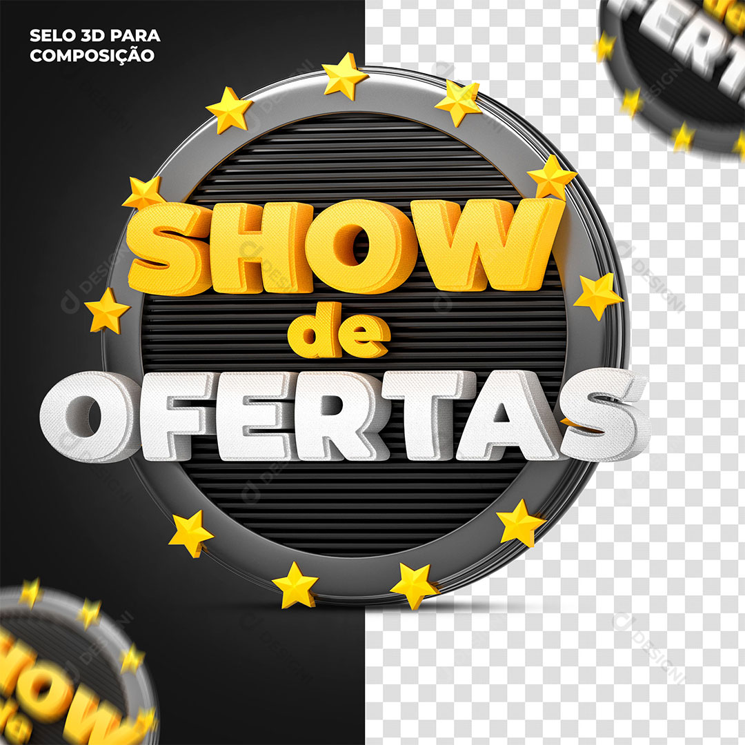 Show de Ofertas Selo 3D Para Composição PSD