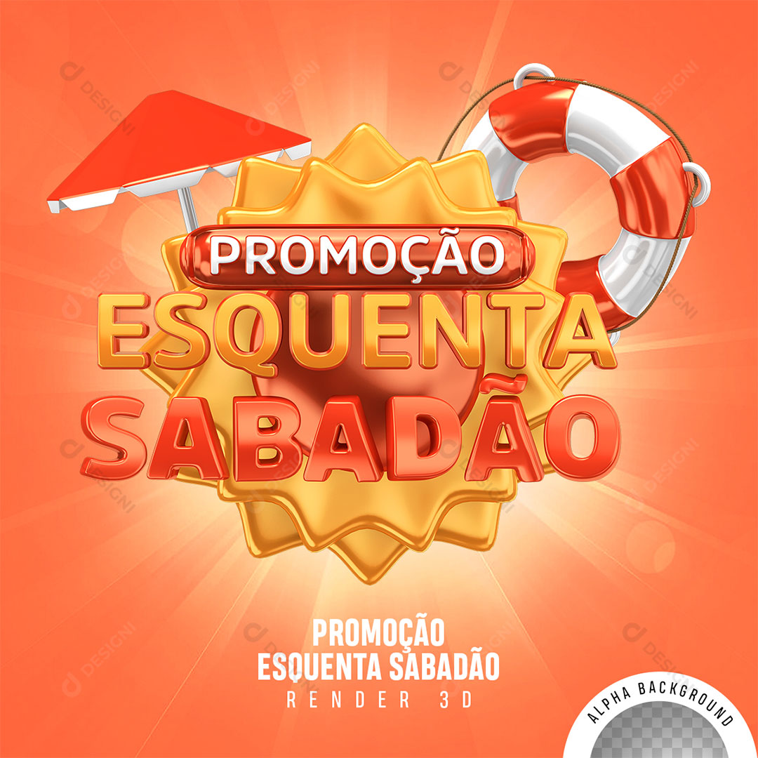 Promoção Esquenta Sabadão Selo 3D Para Composição PNG Transparente