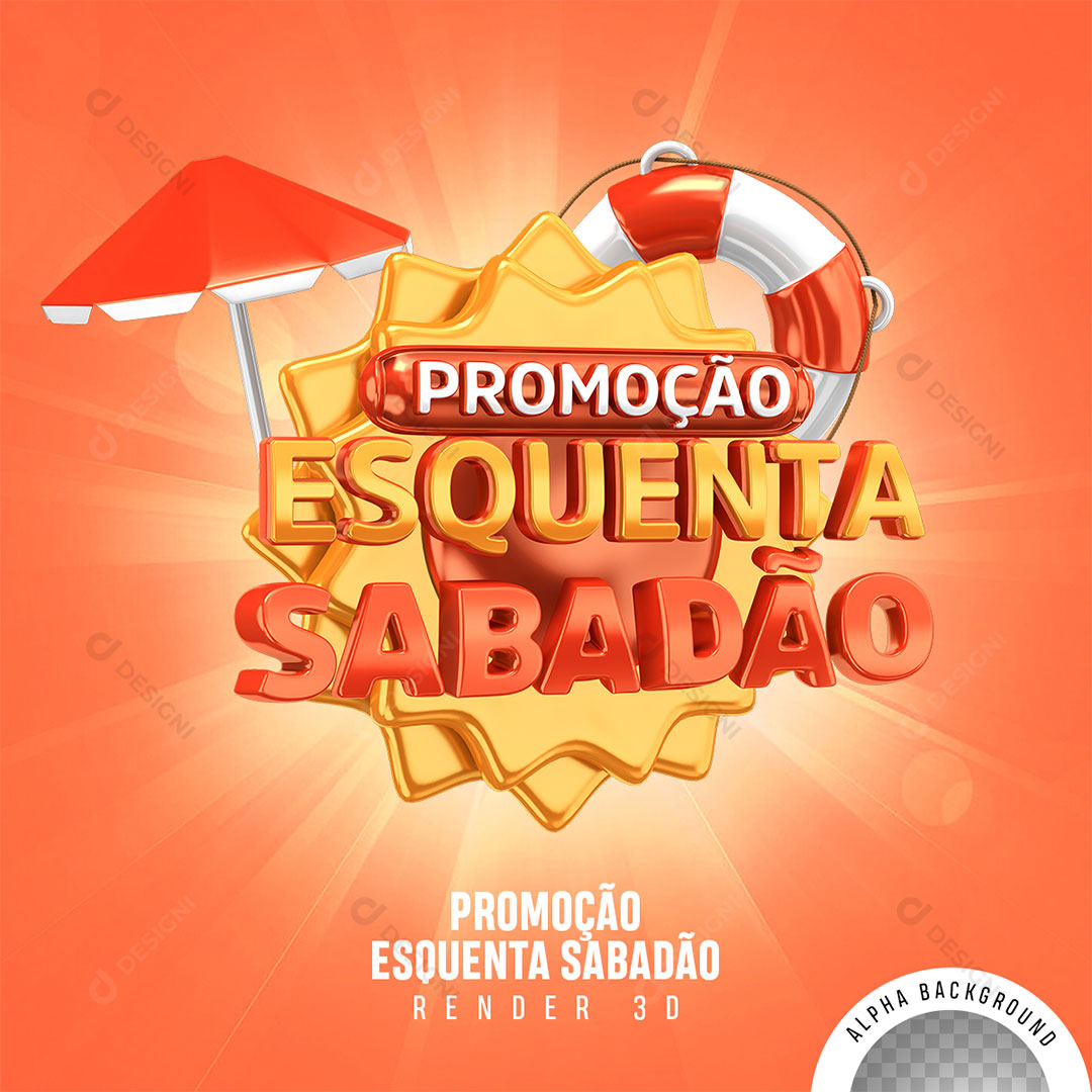 Promoção Esquenta Sabadão Selo 3D Para Composição PNG Transparente