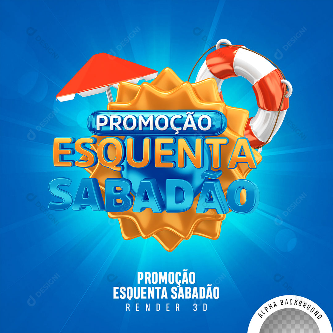 Promoção Esquenta Sabadão Selo 3D Para Composição PNG Transparente