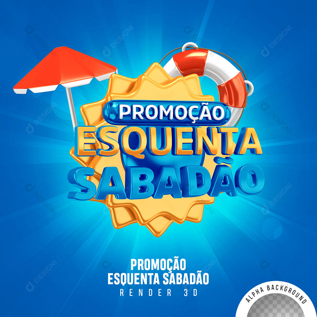 Promoção Esquenta Sabadão Selo 3D Para Composição PNG Transparente