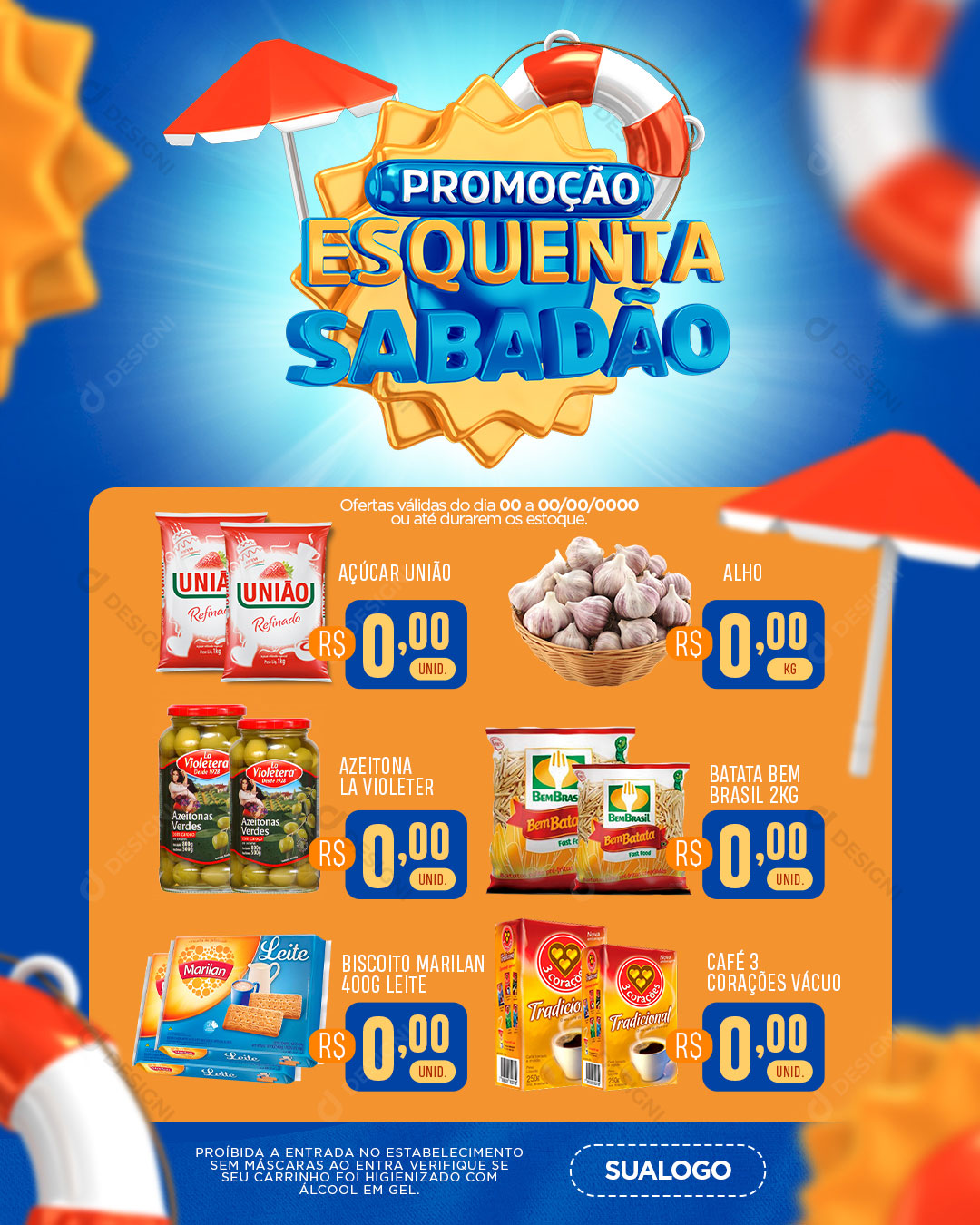 Mini Encarte Supermercado Produtos Social Media PSD Editável