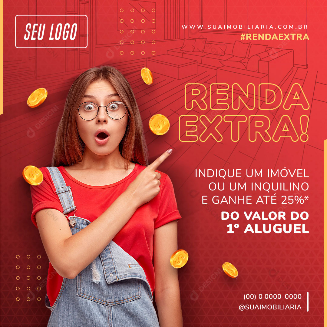 Renda Extra Social Media PSD Editável