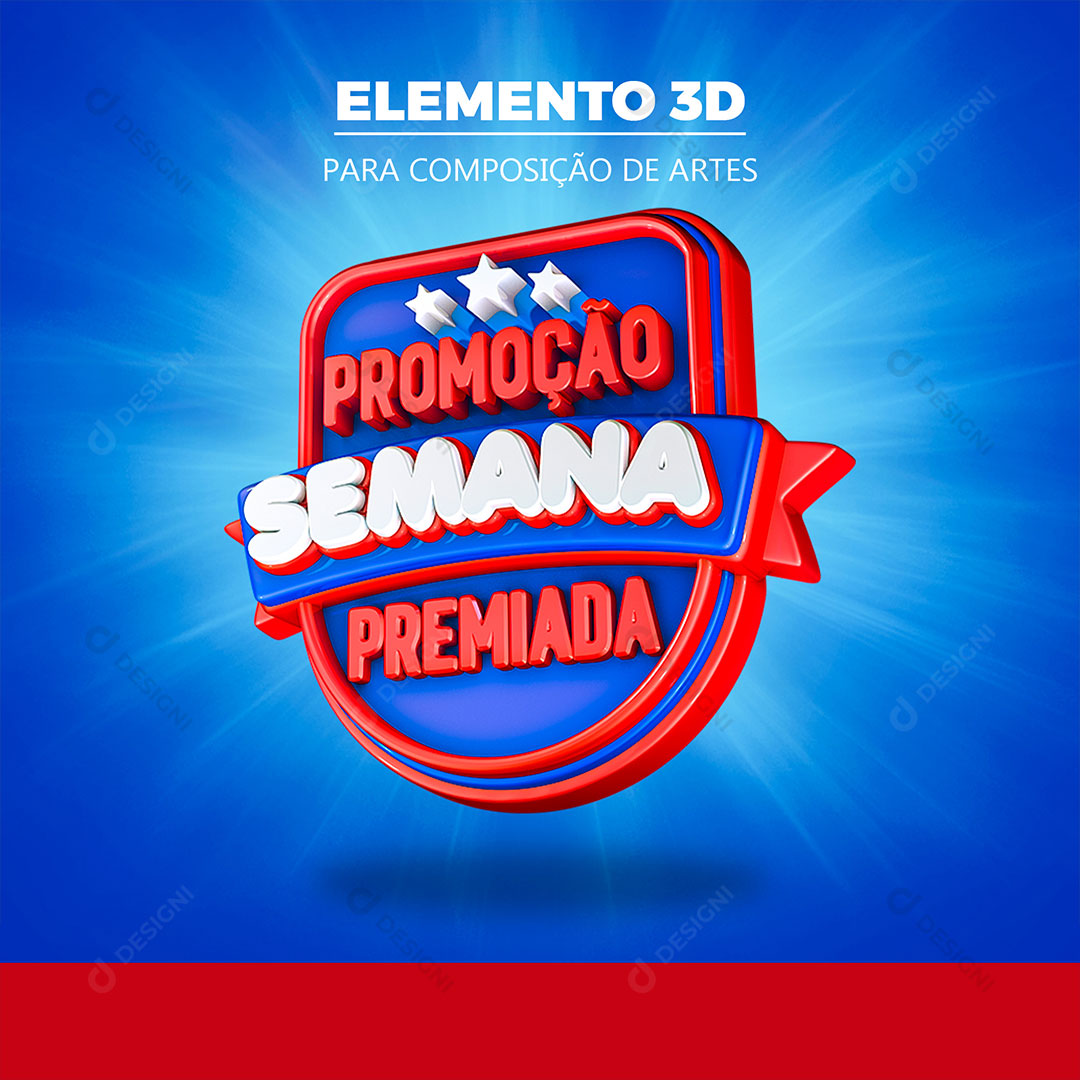 Promoção Semana Premiada Selo 3D Para Composição PNG Transparente