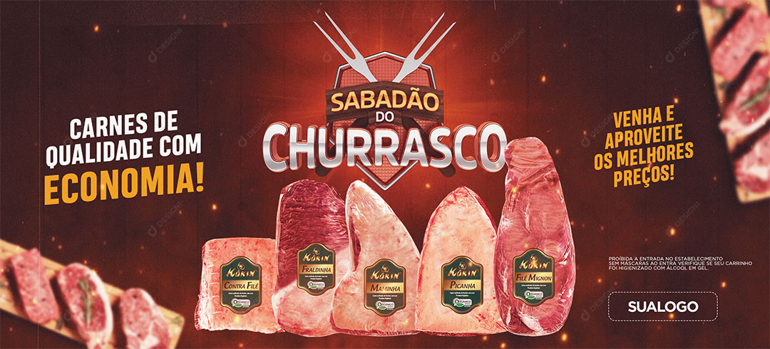 Banner Sabadão do Churrasco Produtos Social Media PSD Editável