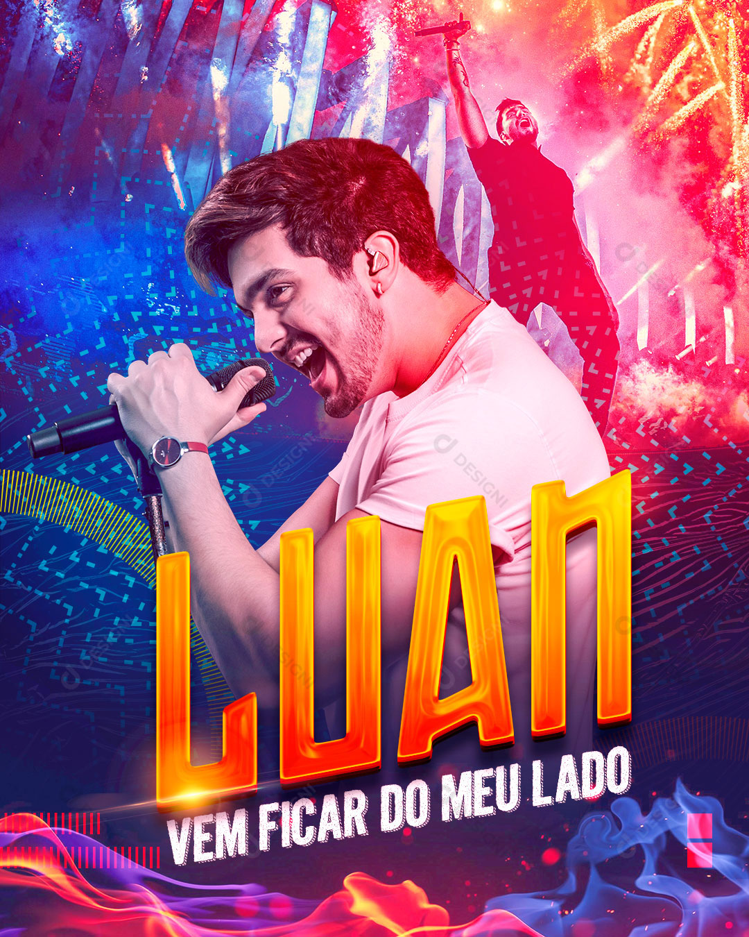 Flyer Evento Show Artista Luan Santana Social Media PSD Editável