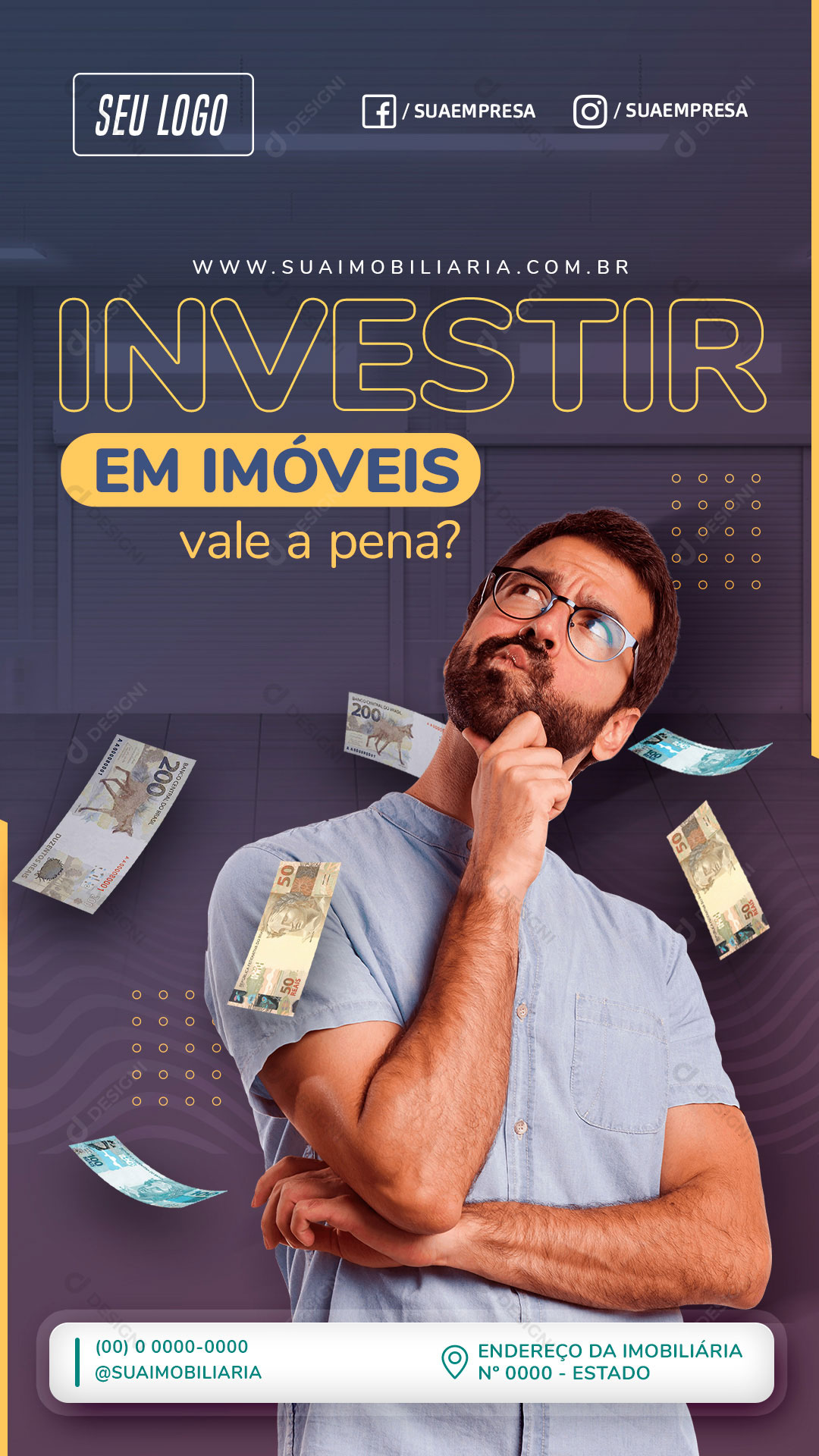 Story Investir em Imóveis Social Media PSD Editável